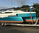 Yacht  Trimaran Dragonfly DF-28P on the Harbeck Trailer 