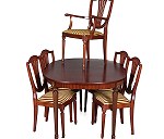 stół i pięć krzeseł