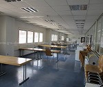 4 workbenches, 24 canteen tables, 84 chairs, 6 freezers, 124 lockers