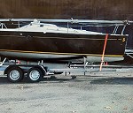 Sailboat on a trailer (all papers ok, trailer registered in Romania, road legal)
