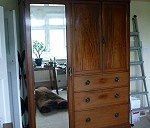 Wardrobe, dressing table, dining table, 5 chairs, desk, small parcel (see additional information)